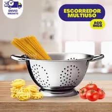 Escorredor De Macarrão Massas Legumes Aço Inox Com Alça