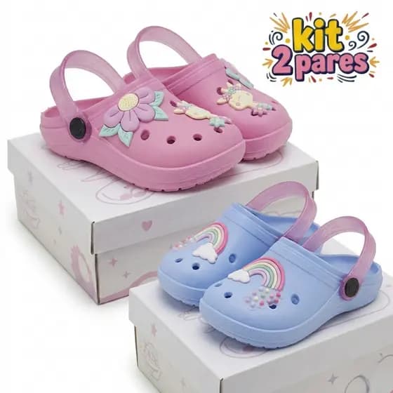 Kit 2 Sandália Infantil Menina Sandália Confortável Dia das Crianças
