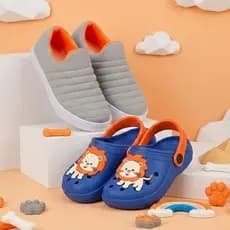Kit Tênis Infantil Menino Calce Fácil + Sandália Babuche Masculina Leve Macia