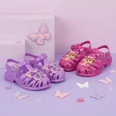 Kit  2 Sandália Menina Infantil Flexível e Macia Papete Colorida