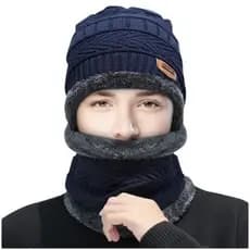 Touca e Cachecol Unisex Protetor Super Quente com Pelinho Acabamento Premium