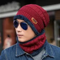Kit Touca Frio e Cachecol Protetor de Pescoço Unisex Masculino e Feminino Inverno Frio Com Pelinho