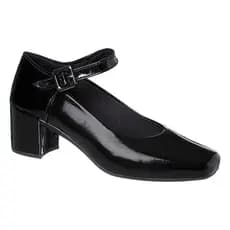 SAPATO FEMININO SALTO BONECA MARY JANE BICO QUADRADO COM FIVELA LOLLA MARIA