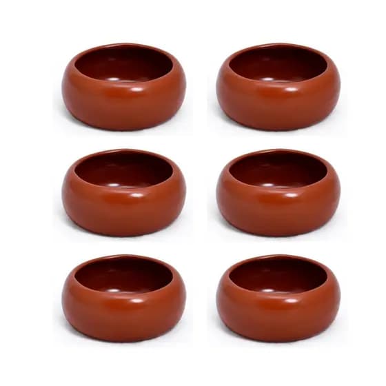 Jogo 6 Cumbucas Refratarias Marrom 250ml Premium Feijoada