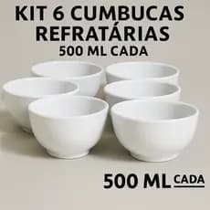 Kit 6 Tigelas Bowl de Porcelana Branca 500ml – Sopa, Açaí, Feijoada e Batata Recheada