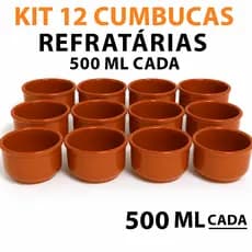 Kit 12 Cumbucas bowl tigela Porcelana Refratarias Marrom 500ml Restaurante Feijoada caldo açai sopa