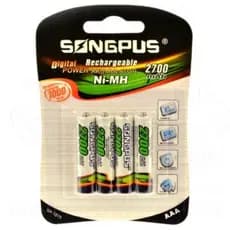 KIT CARTELA 4 Pilha AAA Recarregável 2700mAh SONGPUS KL-786