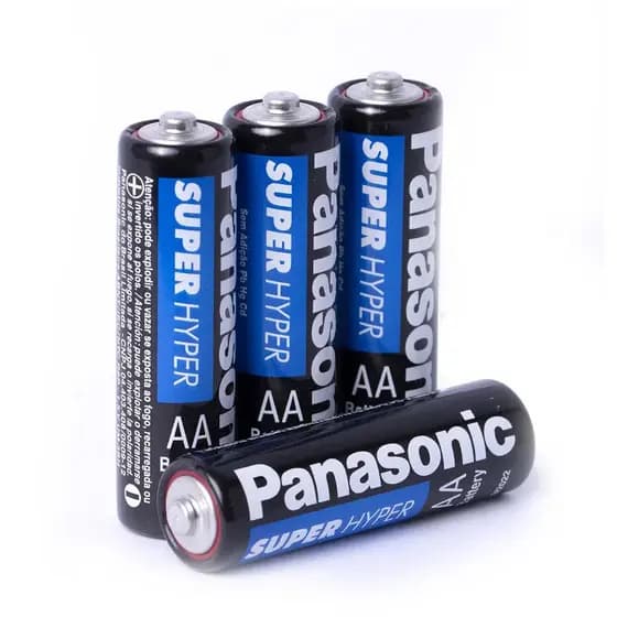Kit 4 Pilhas AA Panasonic Comum Super Hyper 1 Cartelas C/4 Unidades 2unidades KL-75