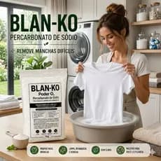 Blan-Ko Branco Percarbonato de Sódio Multiuso Lavagem e Limpeza Geral, Limpeza Sustentável e Sem Cloro 1kg/2kg