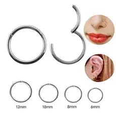Piercing Argola Lisa Articulada Aço Fecho Click Resistente Articulado e Segmentada