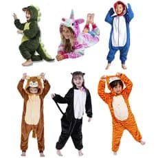 Pijama Kigurumi Animais Unicornio Panda dinossauro leão tubarão Gato Infantil vários Modelos