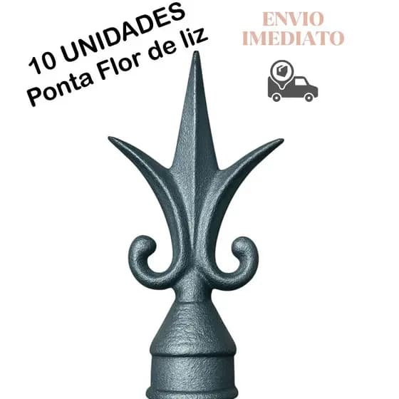 Kit 10 Ponta De Lança Para Portão Grades e Cercas Flor De Lis 3/4 de Alumínio injetado resistente