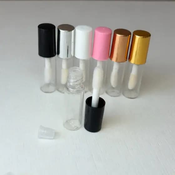 Kit 100 Mini Frasco de Batom Gloss Vazio Lip Tubo balm Repositor Recipiente Cosmético Retoque