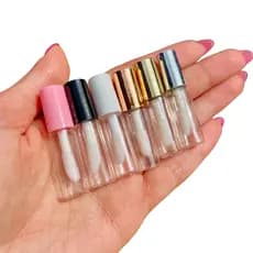 kit 20 Mini Frasco de Gloss Batom Retoque Refil Embalagem Tubete Viagem Brilho Labial