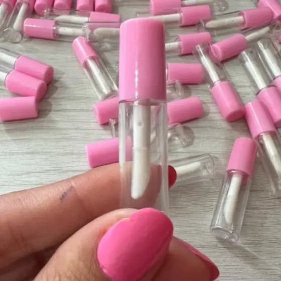 Kit 10 Refil Mini Frasco Gloss Batom Rosa Retoque Vazio Lip balm Tubo Frasco Recipiente Cosmético