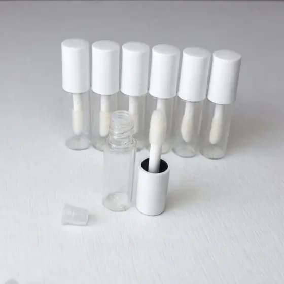 Kit 5/10/20 Mini Frasco de Batom Gloss Branco Retoque Refil Embalagem Tubete Viagem Brilho Labial