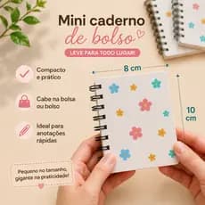 Mini Cadernos Bolso Pequeno Anotações Espiral A7 Lembrancinha Papelaria bloco de notas Mimo cliente