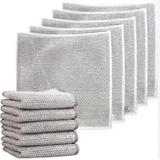 Kit 5 Panos De Limpeza Multiuso Fio Metálico - Malha Não Oleosa - Não Risca - Eficiência & Durabilidade na Limpeza.