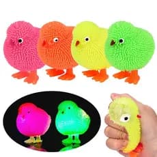 Bolas Pintinho Amarelo de brinquedo para crianças, Pintinho fofos molhadas de led piscante para aliviar o estresse