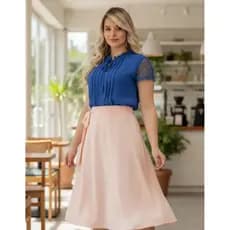 Blusa Feminina Blusinha Social em Crepe Moda Evangélica Linda e Elegante