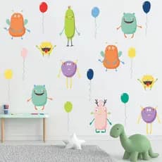Adesivo De Parede Infantil Animais Monstros Quarto Criança Am4