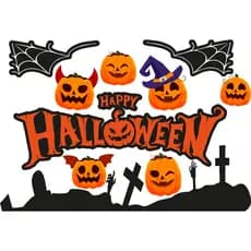 Adesivo Decorativo Halloween Dia Das Bruxas para Vitrine, Parede, Lojas