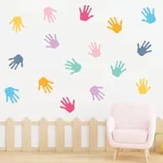 Adesivo De Parede Infantil Mãos Mão Criança Colorido Escola