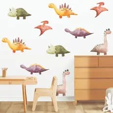 Adesivo De Parede Infantil Dino Dinossauro Aquarela Dn2