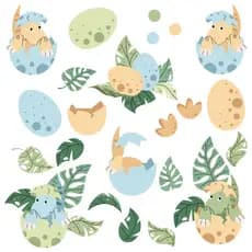 desivo De Parede Infantil Dino Dinossauro Ovo Bolinhas