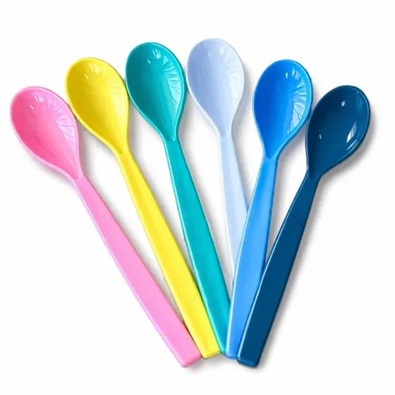 Colher de plástico 20 pçs kit escolar festa sobremesa sorvete merenda infantil atacado resistente
