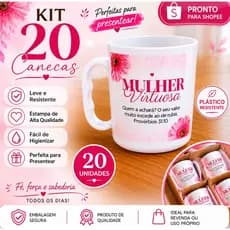 20 canecas mulher virtuosa versículos presente decorado igreja kit xicara lembrancinha personalizada