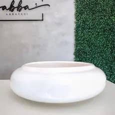 Vaso Redondo Decorativo Ikebana Cerâmica Branco Esmaltado Cachepot Orquídea Suculentas Cactos Lindo