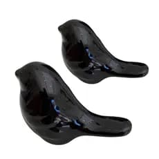 Casal De Passarinho Cerâmica Preto Para Decoração Kit C/2 Alta Qualidade Sofisticação Lindos