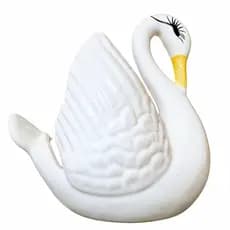 Vaso Decorativo Cisnei Cerâmica Branco Esmaltado Cachepot Pintado a Mão Lindo Artesanal Premium