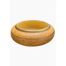 Vaso Decorativo Ikebana Bege Dourado Redondo Cerâmica Alta Qualidade Cachepot Orquídea Suculentas