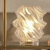 Luminária de Mesa Decorativa em material Ondulado LAF01– Diversas Cores + lampada led 9w
