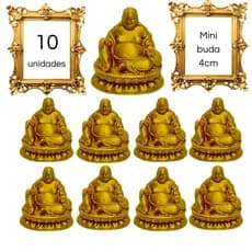 Atacado 10 Mini Budas da Sorte 4cm - Kit Lembrancinha Prosperidade