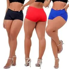 Kit 3 Short anágua segunda pele curto casual sex tipo calcinha box (LGK)