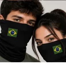 Kit 2 Bandana Tubular Unissex Para Varias Modalidades e Proteção UV50+ Estampada Com A Bandeira Do BRASIL