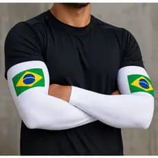Par de Manguito com estampa do Brasil Proteção UV50 serve tanto par o calor tanto pata o frio ótima qualidade Unissex