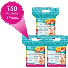 Kit com 750 Toalha Umedecida Meu Bebê - 15  Pacotes com 50 unidades