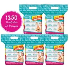 Kit com 1250 Toalha Umedecida Meu Bebê - 25  Pacotes com 50 unidades