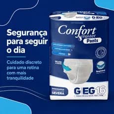 Fralda Calça Geriátrica Adulto Confort Master Pants Jumbo G/XG — Pacote com 16 Unidades