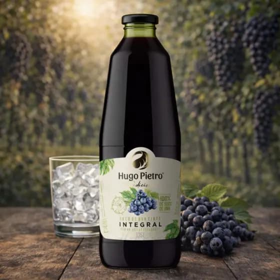 Suco de Uva Tinto Integral 1,35L Hugo Pietro 3 Garrafas Sem Conservante Sem Açúcar