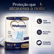 Fralda Geriátrica Adulto Wellness Premium Tamanho P — Pacote com 10 Unidades Alta Absorção