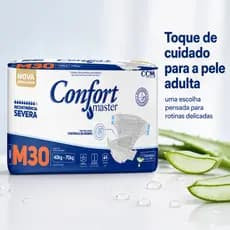 Fralda Geriátrica Adulto Confort Master Econômica Tamanho M — Pacote com 30 Unidades