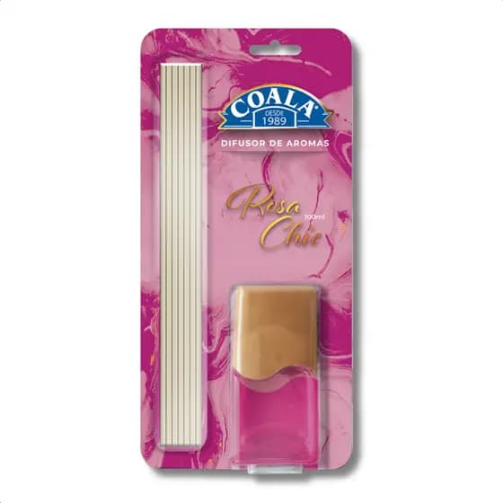 Difusor Coala Rosa Chic 100ml Aromatizador de Ambiente com Varetas para Casa e Lar