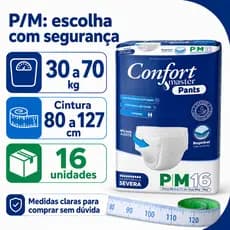 Fralda Calça Geriátrica Adulto Confort Master Pants Jumbo P/M — Pacote com 16 Unidades