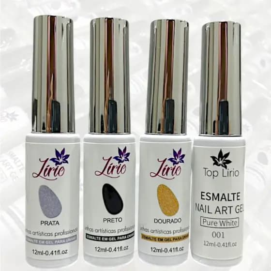 Kit Esmaltes Em Gel Ponta Fina Liner Lirió Lançamento Pincel Ultra Fino Para Unhas Nail Art
