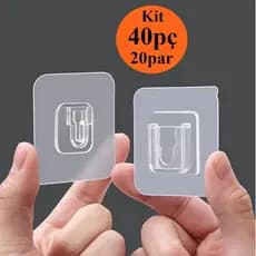 Gancho Adesivo Dupla Face Super Forte Ate 8kg Sem Furos Pregos Para Banheiro E Cozinha